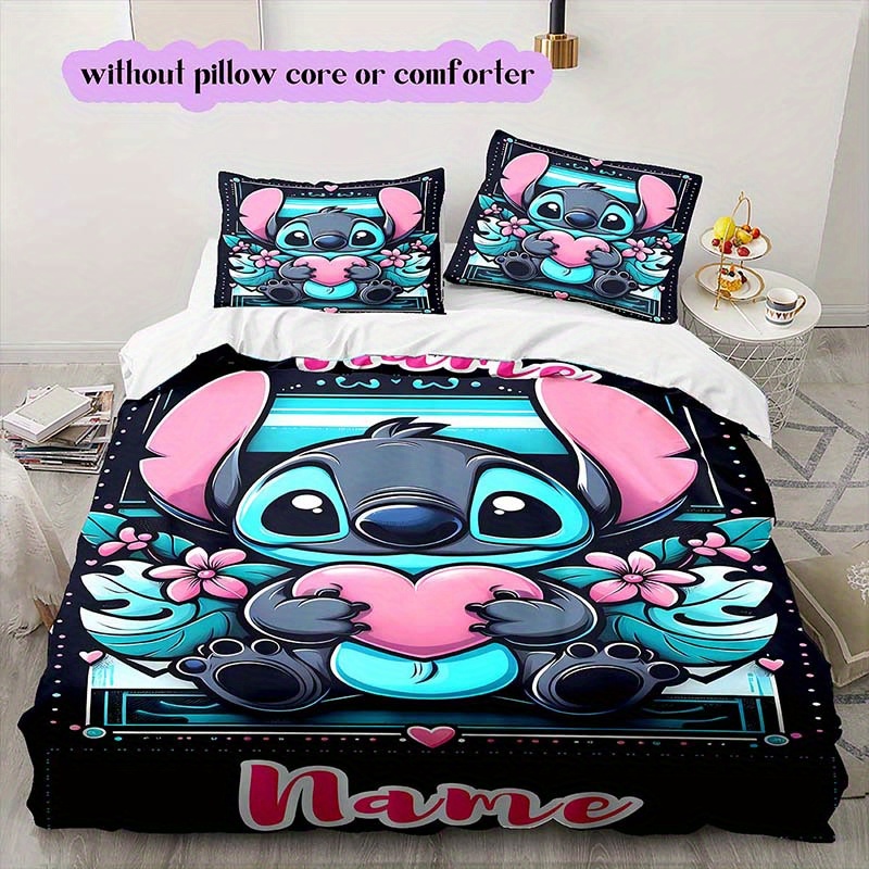 

Housse de Couette Personnalisée 3D avec Motif Stitch - Polyester , à la Décoloration pour Toutes les - 1 Housse de Couette & 2 Taies d'Oreiller ( Insert)