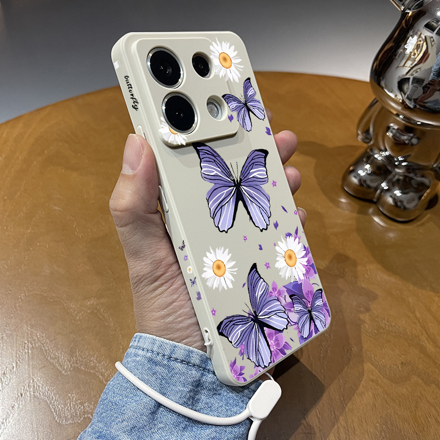 TEMU Hand Painted Design Phone Case For Redmi Note13pro+/13c/note11/note10s/note12/12c/note11/note13/xiaomi 11t/12t Pro/13t With Tpu Hand Strap
