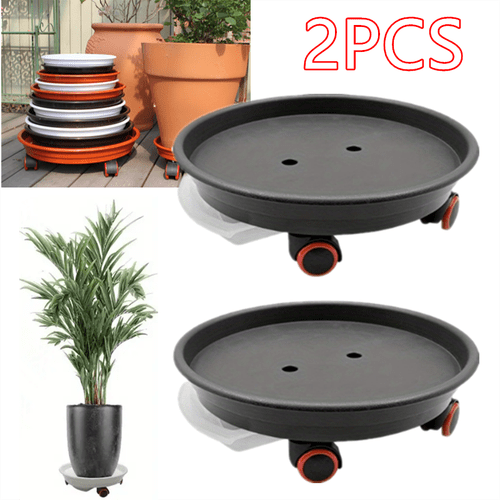 2pcs heavy duty plant caddy with wheels sturdy easy to 6 11 6 13 4 sizes with water container supports up to 110 lbs ideal for indoor outdoor plant mobility organization