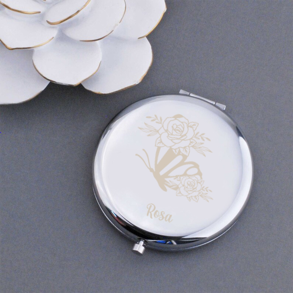 

Personalized Compact Mirror - Custom Name, Foldable Pocket Makeup Mirror In - Perfect Gift For Sisters & Friends On Birthdays, Anniversaries, And Halloween