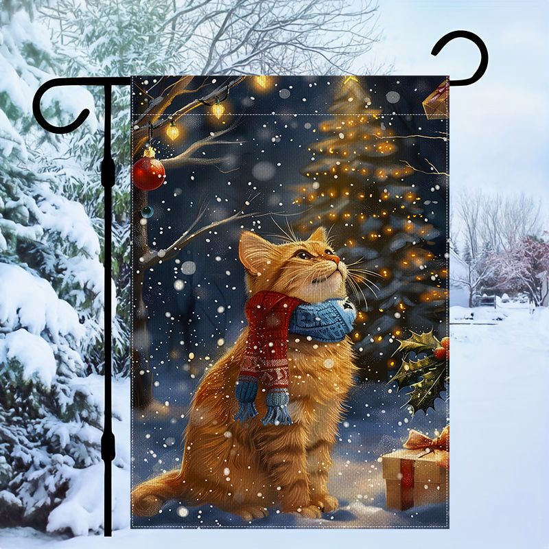 

Double-sided Polyester Garden Flag - Christmas Decor With In Scarf Design, Hanging Outdoor Flag For Garden And Yard, Festive Seasonal Decoration, 12x18 Inch, No Flagpole