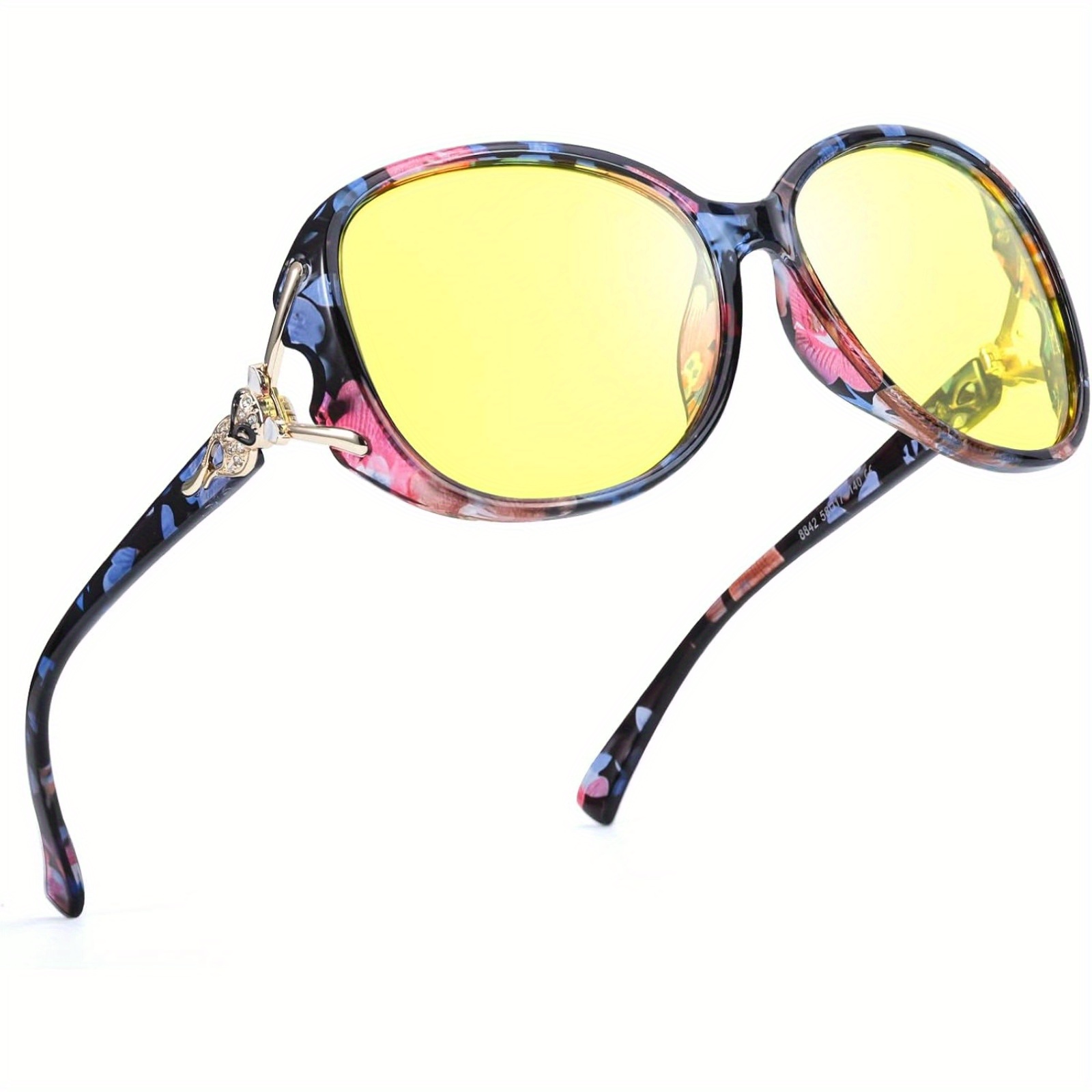 

Night Vision Driving Glasses For Women Oversized Polarized Yellow Lenses Anti Glare Glasses