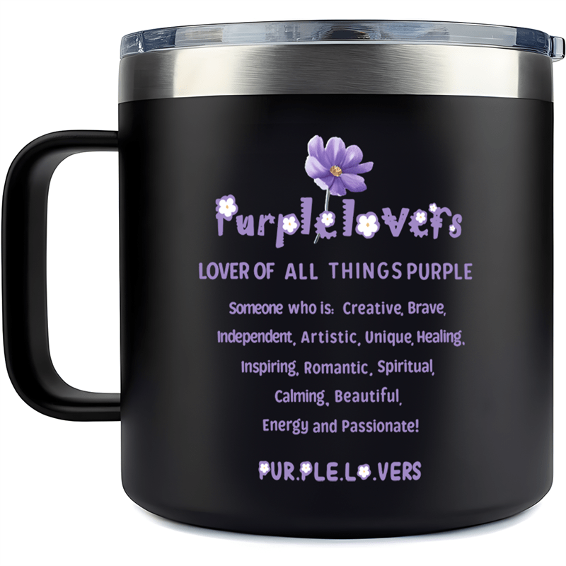 

Unique 14oz Steel Insulated Mug - Double-walled, , Purple - For , For , Tea, Hot - For 's Day, , &