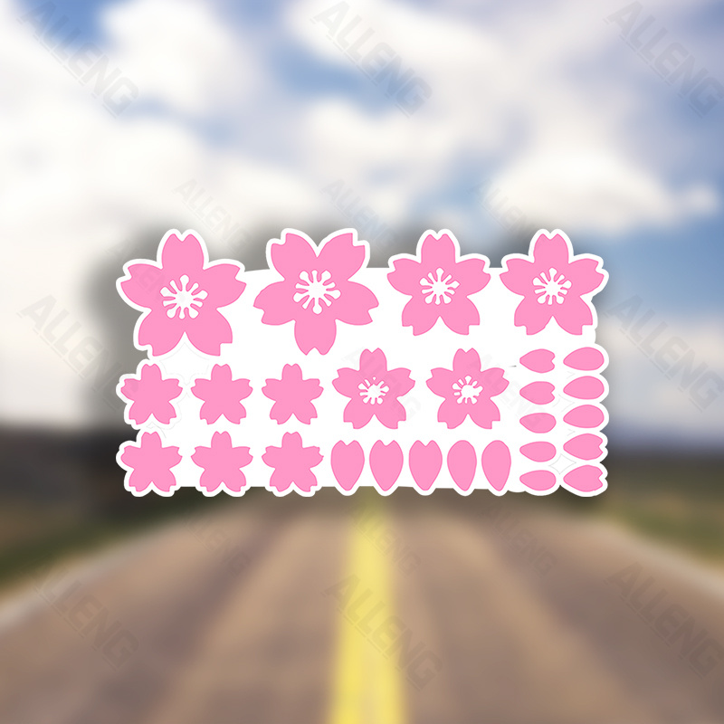 Autocollant Voiture Fleur De Cerisier - Vinyle Imperméable Réfléchissant - 2 Tailles - Déco Pare-chocs/Vitre