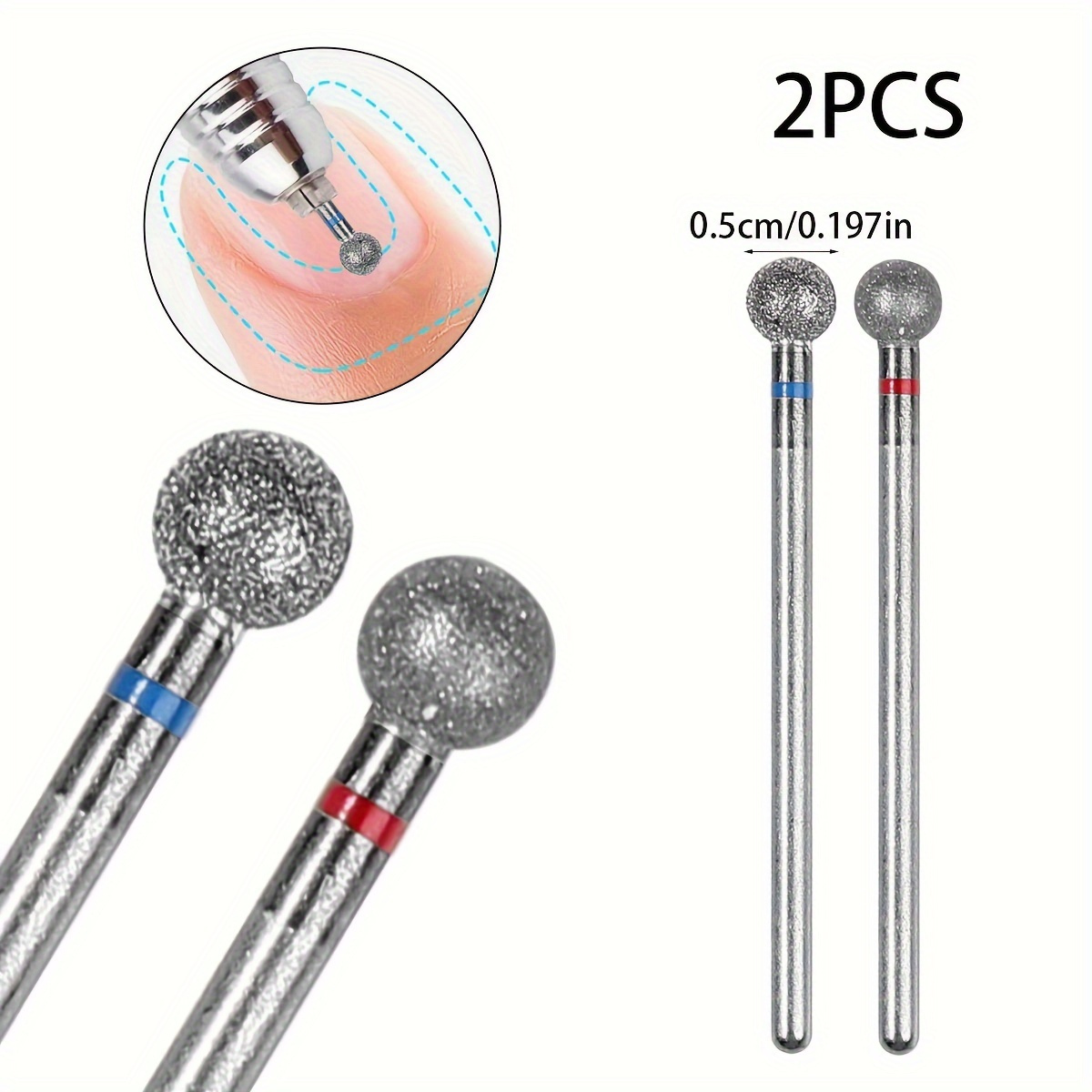 

Lot de 2 Forets à Ongles en Diamant pour Manucure, à Cuticules Inodores, Accessoires pour Vernis Gel, Fournitures pour Techniciens de Manucure