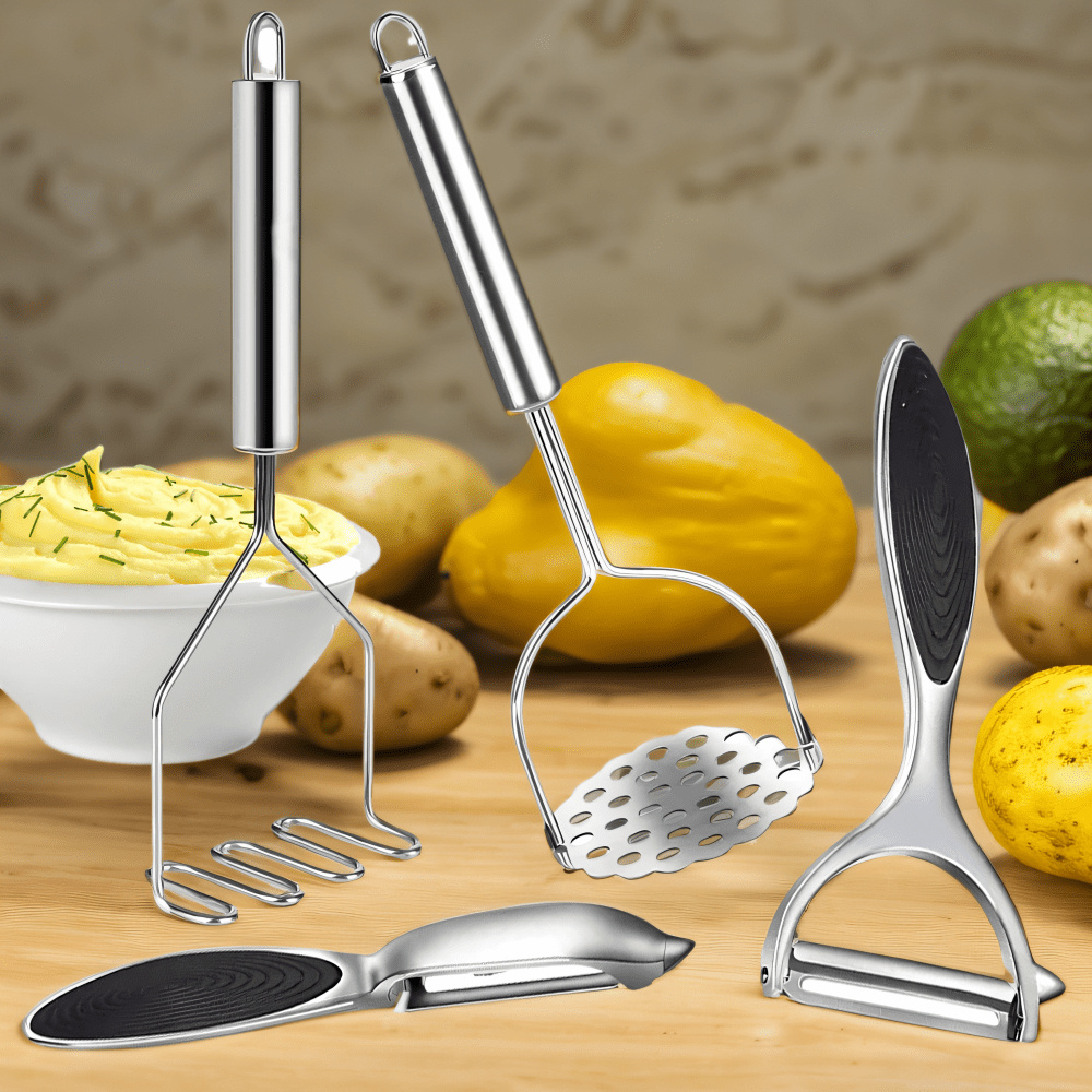 

Steel Tool Set - Peeler And Puree Including 2 And 2 For Avocados And