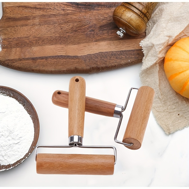 1pc Premium Beech Wood Rolling Pin - Durable Dough Roller for Baking, Pizza, Pies and Pastries - Essential Kitchen Gadget