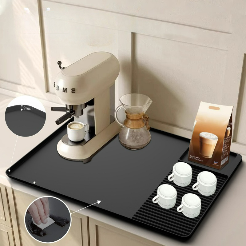 

Silicone Place Mat For Coffee Maker - Non-slip, Heat Resistant, Waterproof Pad For Kitchen Countertop And Dining Table Use