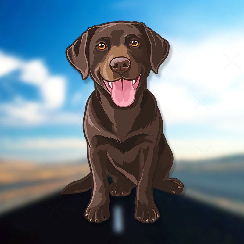 

Happy Chocolate Labrador Laptop Sticker - Car, Truck, Van, Motorcycle, And More Decals - Auto Accessories - Pvc Material