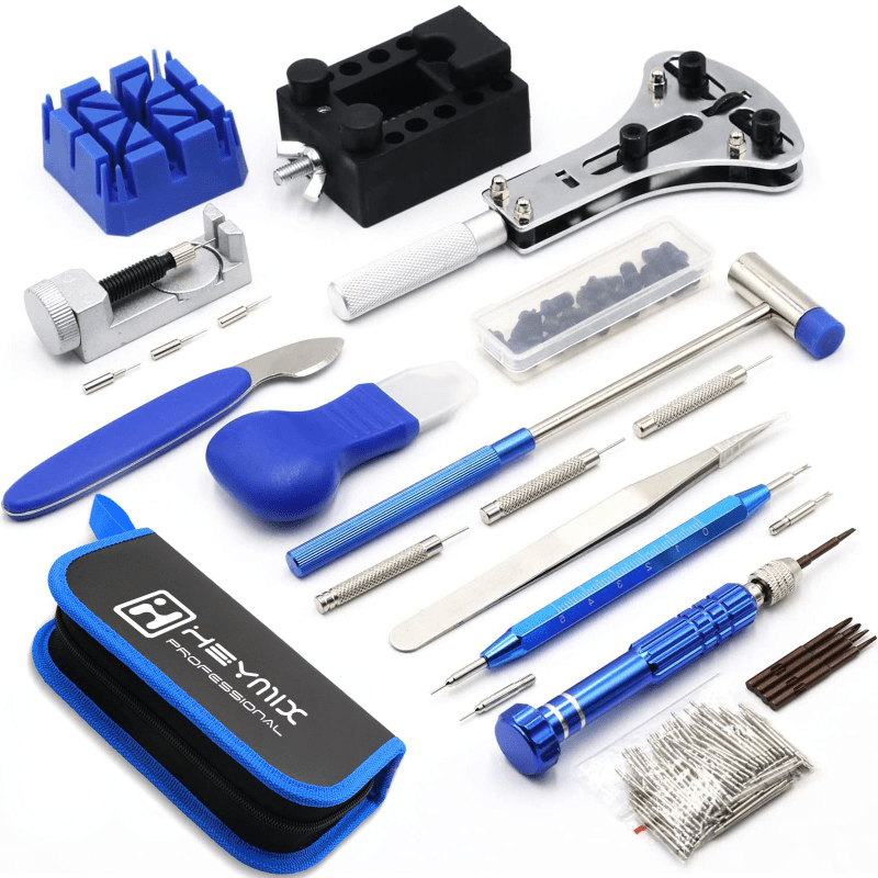 TEMU 436-in-1 Watch Repair Kit: Tool Set For Watch Case Opening, Battery Replacement, Band Link Removal, And Spring Bar Adjustment With Carrying Case