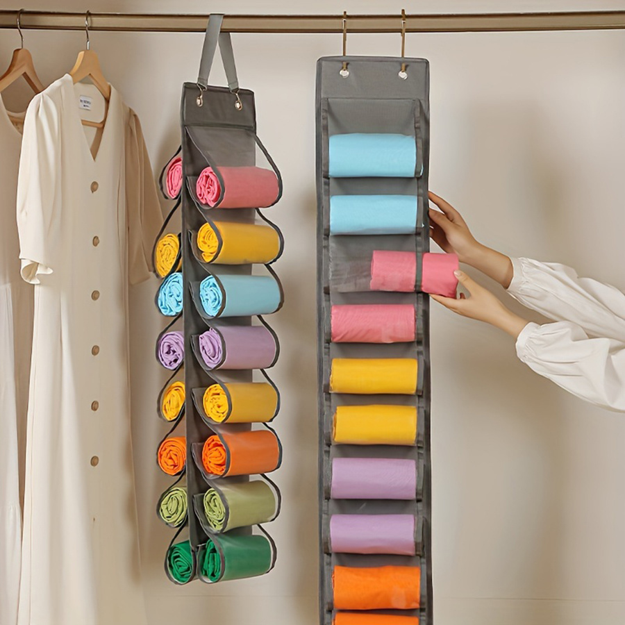 

1pc -mounted Hanging Organizer For 16 Of Leggings, , Or Shirts - Closet For Clothing Retail Display