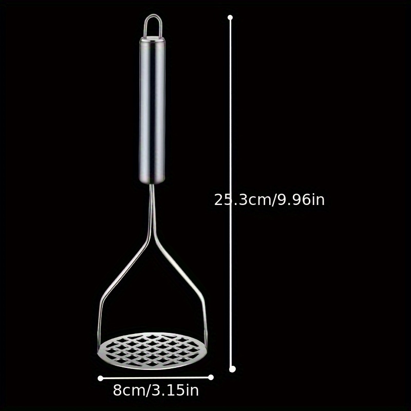 

1pc Stainless Steel Potato Masher, 9.96in Press, Potato Crusher, Kitchen Gadget For , Metal Potato Press Maker