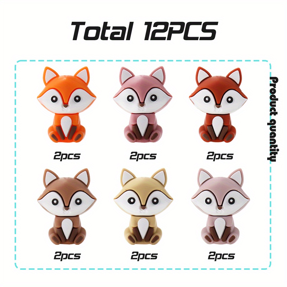 12 Animal-shaped Silicone Beads, Cute Silicone Beads For Making Phone Chains, Bracelets, And Additions