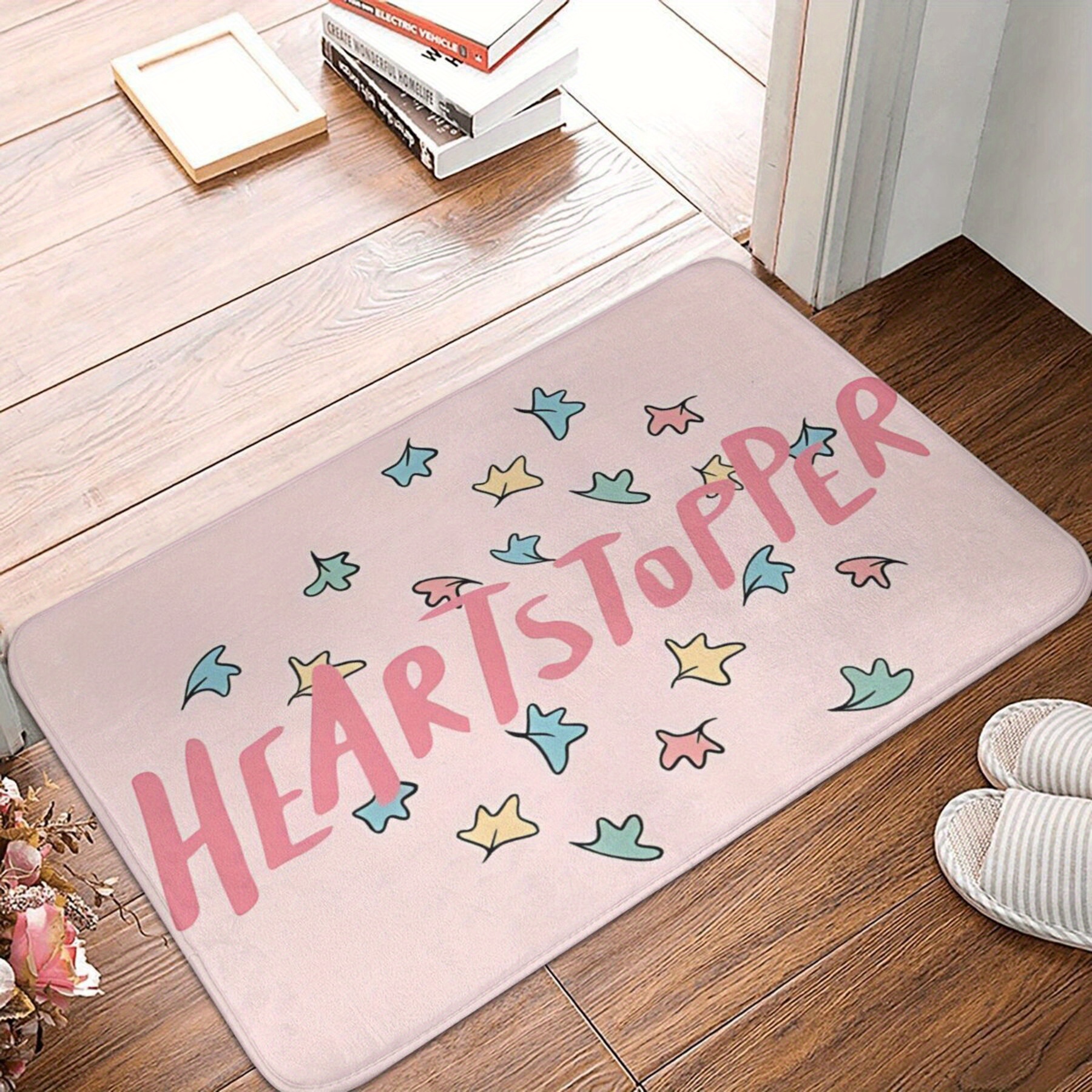 

1pc Leaves Doormat, Rectangular Polyester Anti-slip Entrance Mat, Lightweight Machine-made Floor Carpet For Living Room, Kitchen, Bathroom, Christmas Decor, Indoor Decor, Washable