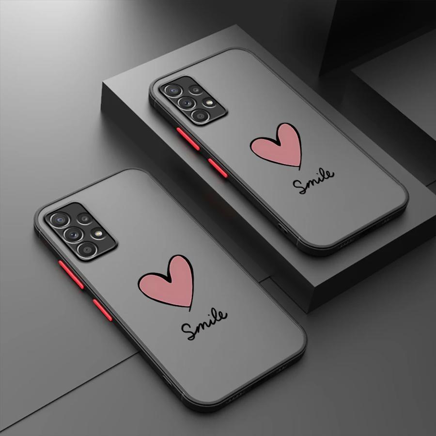 

Love Heart For A55 A25 A35 A15 A54 A34 A14 A24 A53 A33 A23 A13 A52 A32 A22 A12 A51 A71 A72 A73 Phone Case Matte Cover Protective High-quality Shockproof