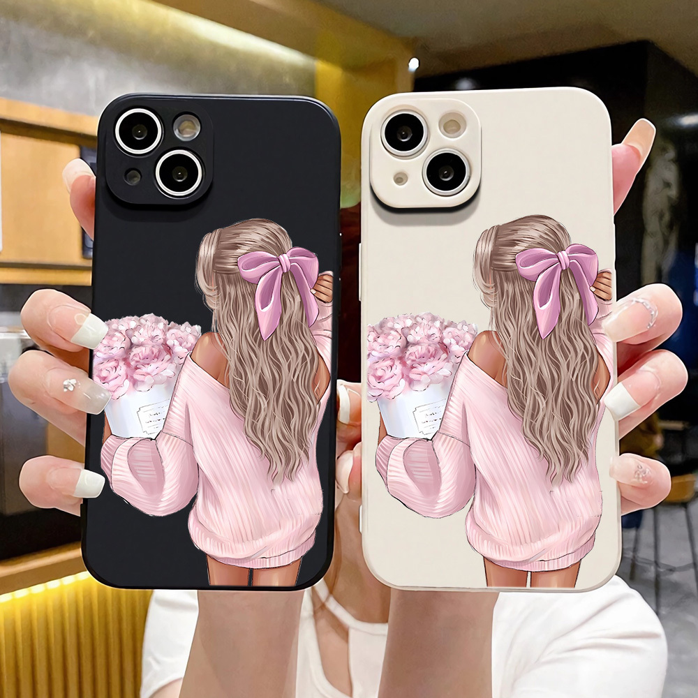 Pink Beautiful Woman Pattern Phone Case for IPhone16/ 16Plus/ 16Pro/ 16Pro Max, IPhone15/ 15Plus/ 15Pro/ 15Pro Max, IPhone14/ 14Plus/ 14Pro/ 14Pro Max, IPhone13/ 13Pro/ 13Pro Max, IPhone12/ 12Pro/ 12Pro Max, iPhone 11/ 11Pro/ 11Pro series