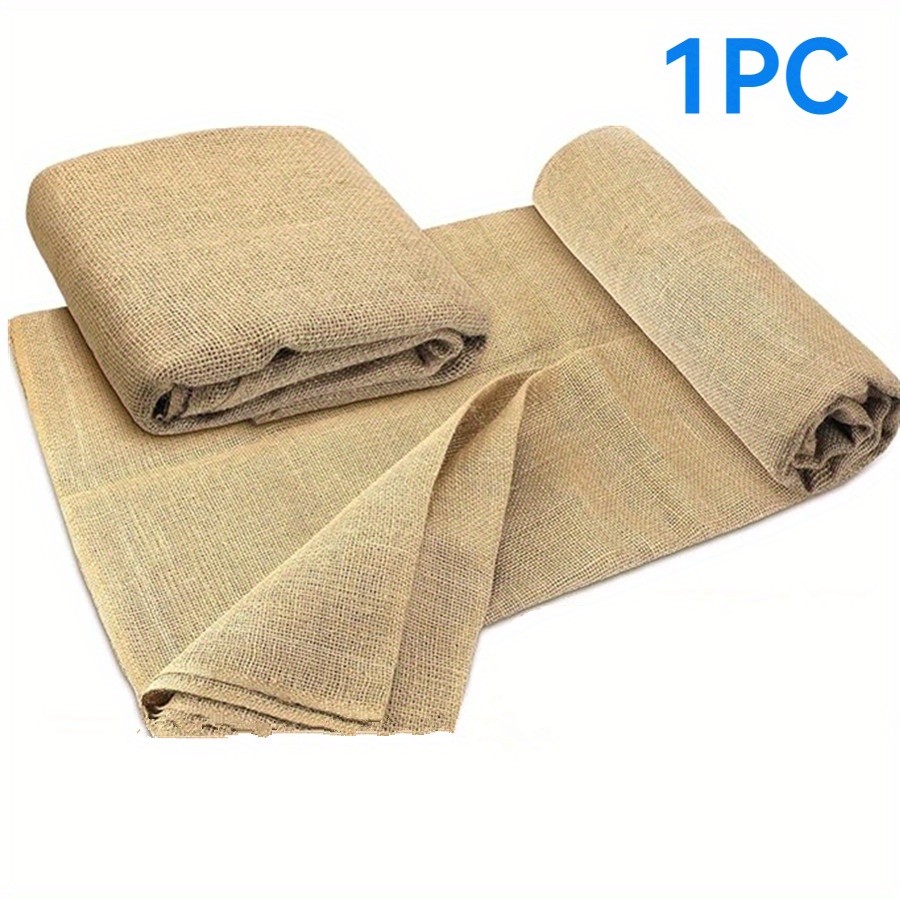 Image of 1pc Burlap Fabric Roll - Garden Burlap Fabric Roll 40" X 13 Feet Burlap Material Fabric Roll Trees Fabric Burlap Tree Wrap Outdoor Plant Jute Fabric Burlap Rolls For Crafts Gardening Decor