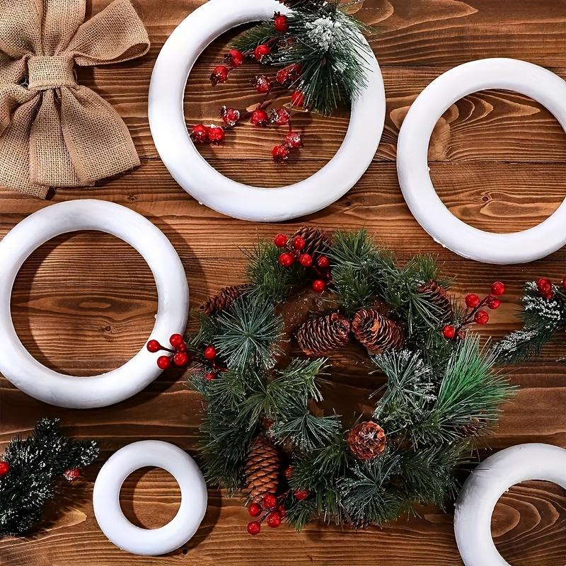 

1pc Foam Wreath - Diy For Christmas Decor, & Decorations (multiple )