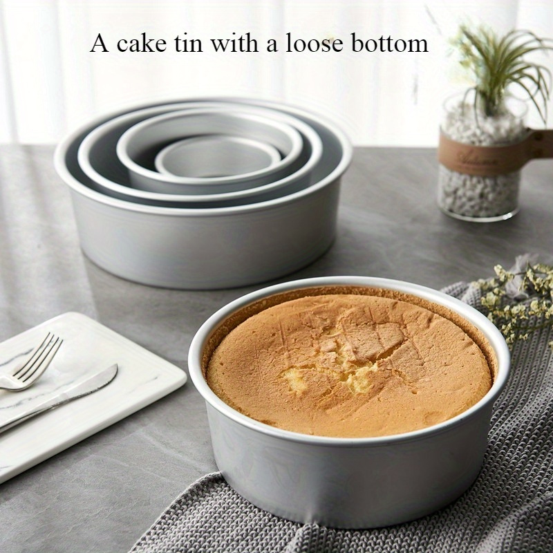 

3pcs Set Aluminum Cake Pans - 6" & 8" Anodized Baking Molds With Removable Bottoms For , Weddings & More