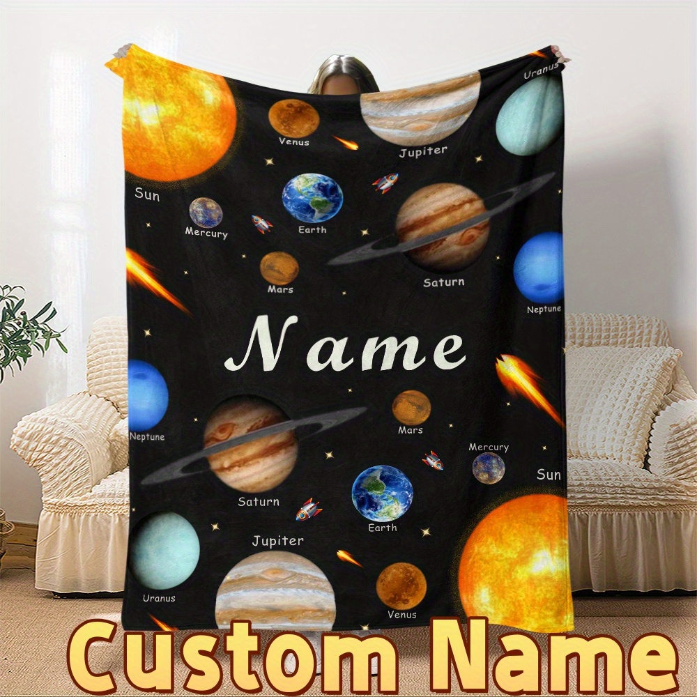 

-ready, Personalized Flannel Throw Blanket - Soft, Machine Washable Polyester Fleece For All - Sofa, Bed, Travel, Camping & Office - Unique Gift Idea