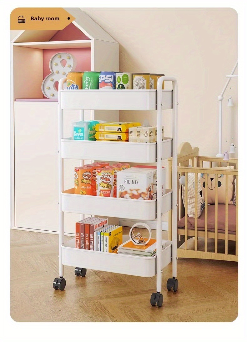 multi functional storage floor trolley multi layer mobile snack cart kitchen bathroom storage rack details 24