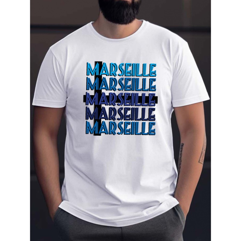 

T-shirt imprimé ville , Tees pour Hommes, T-shirt décontracté à manches courtes pour l'été