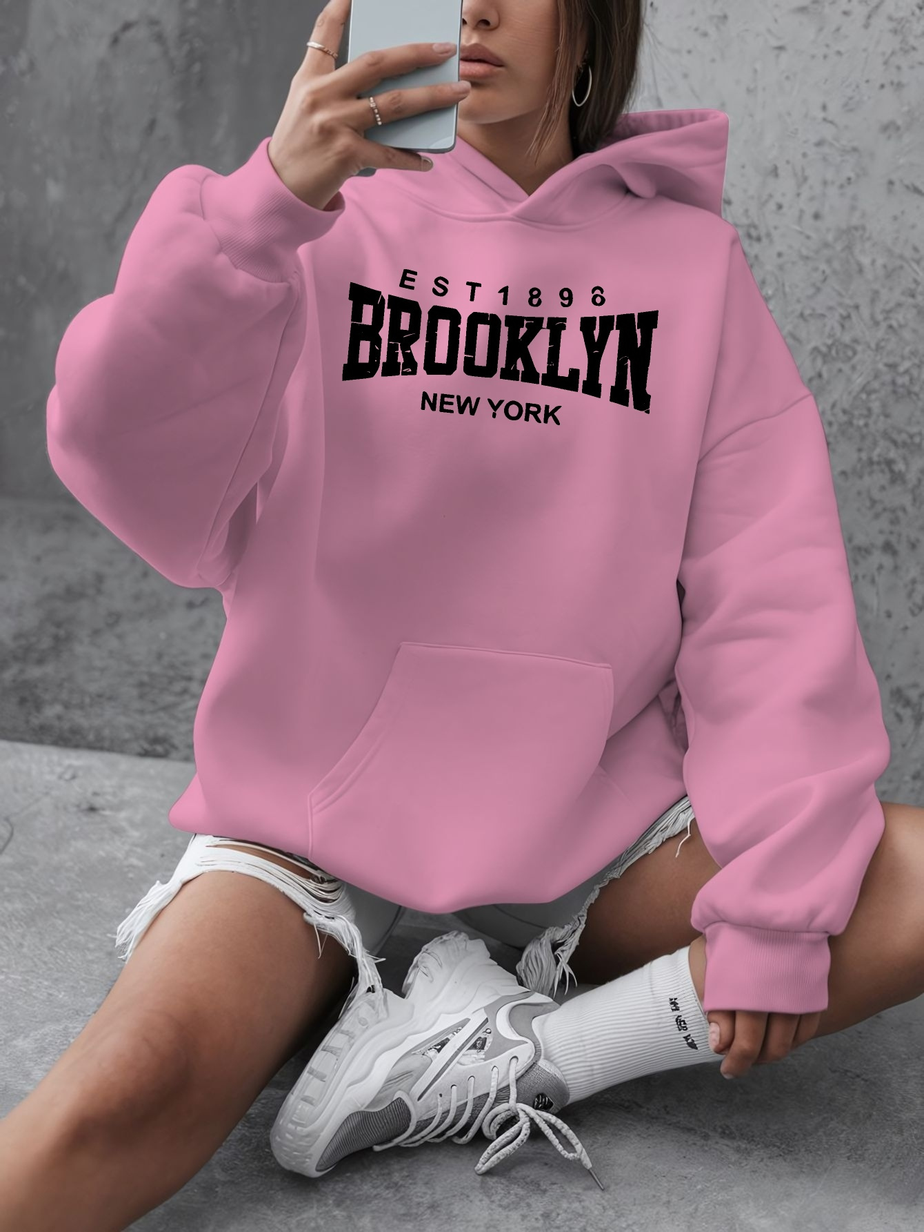 women's plus size brooklyn sweatshirt casual Temu United Arab