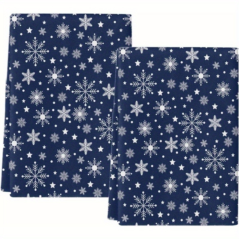 

2pcs 18*26inch Christmas Christmas Snowflake Navy Kitchen Towel Absorbent Dish Towel Bar And Tea Towel Set, Super Towel Quick Dry Dish Cloth