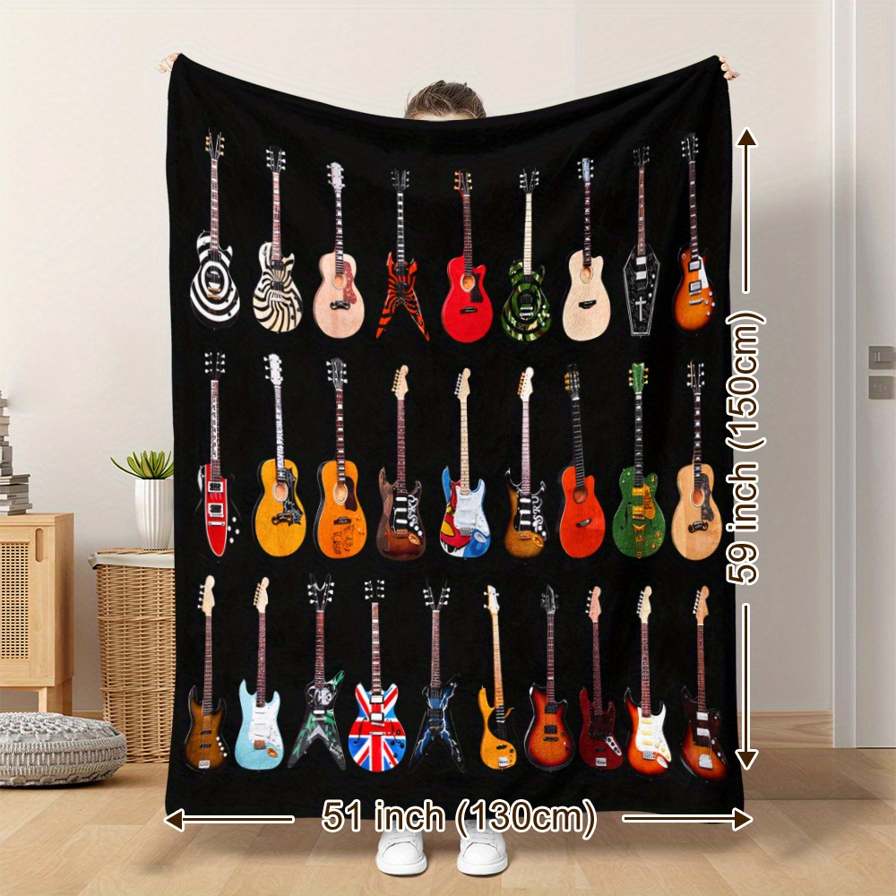 

Print Flannel Blanket - Soft, For , Camping, Travel | Perfect Gift For Music Lovers,