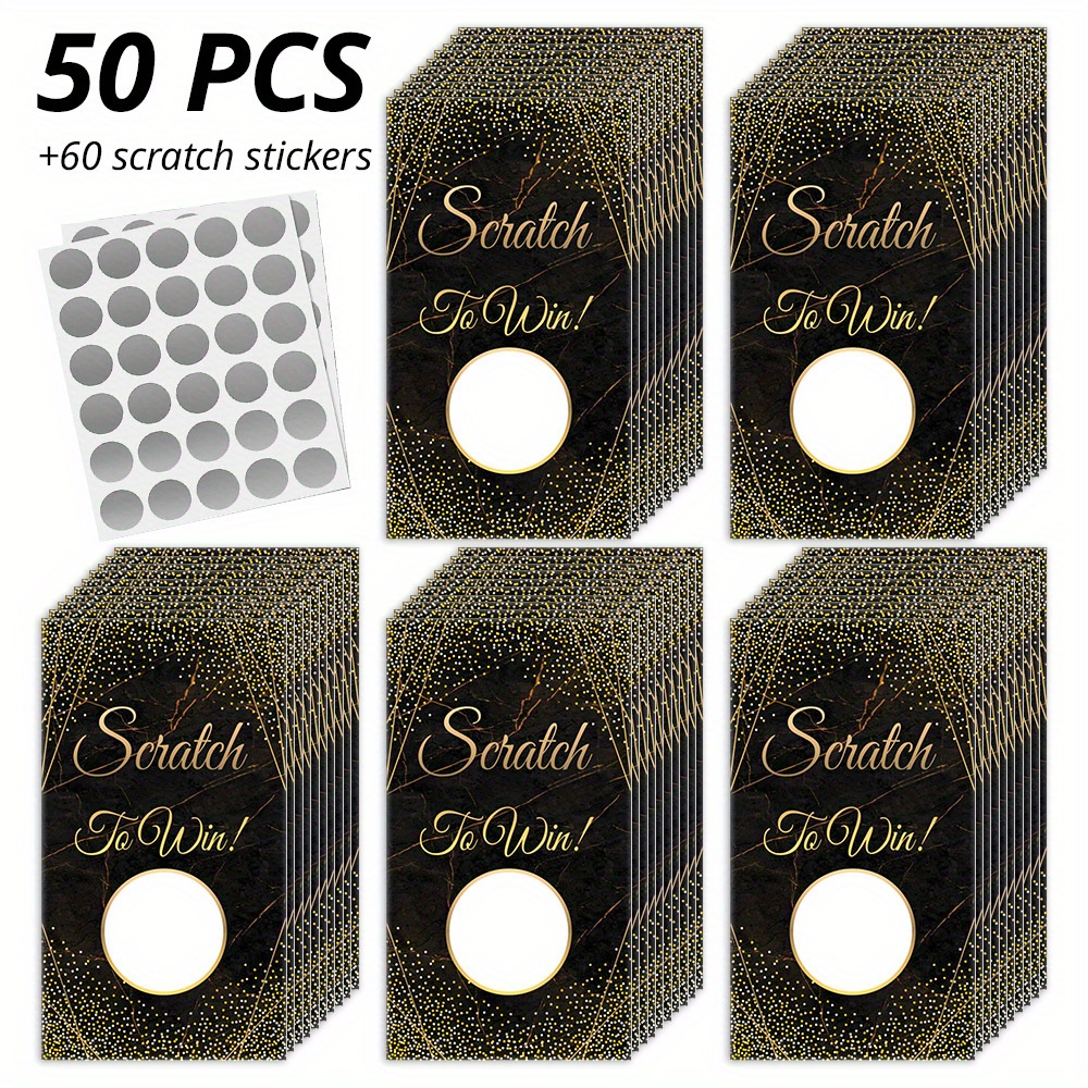 

50pcs 1- & Silvery -off Stickers - Diy -to-win Labels For Favors, , And Classroom