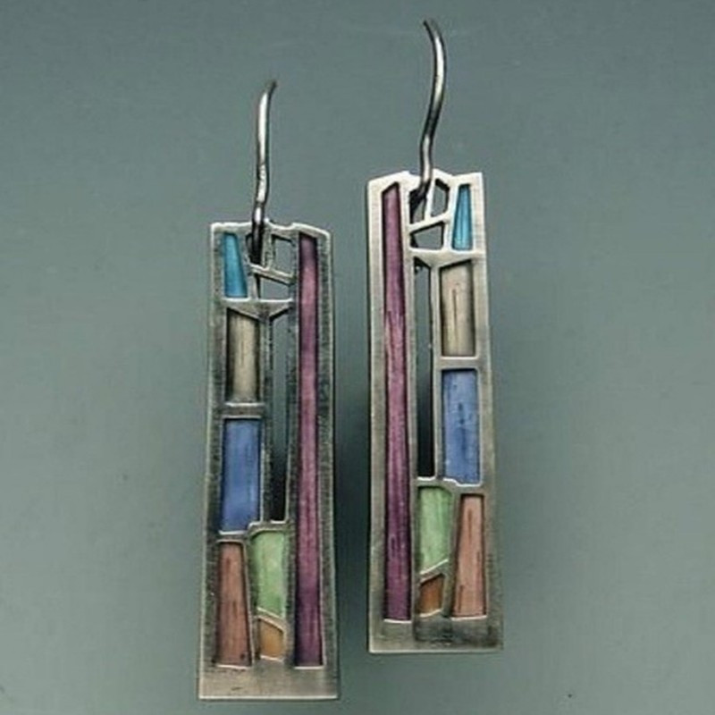 

Enamel Rectangular Pendant - For Women