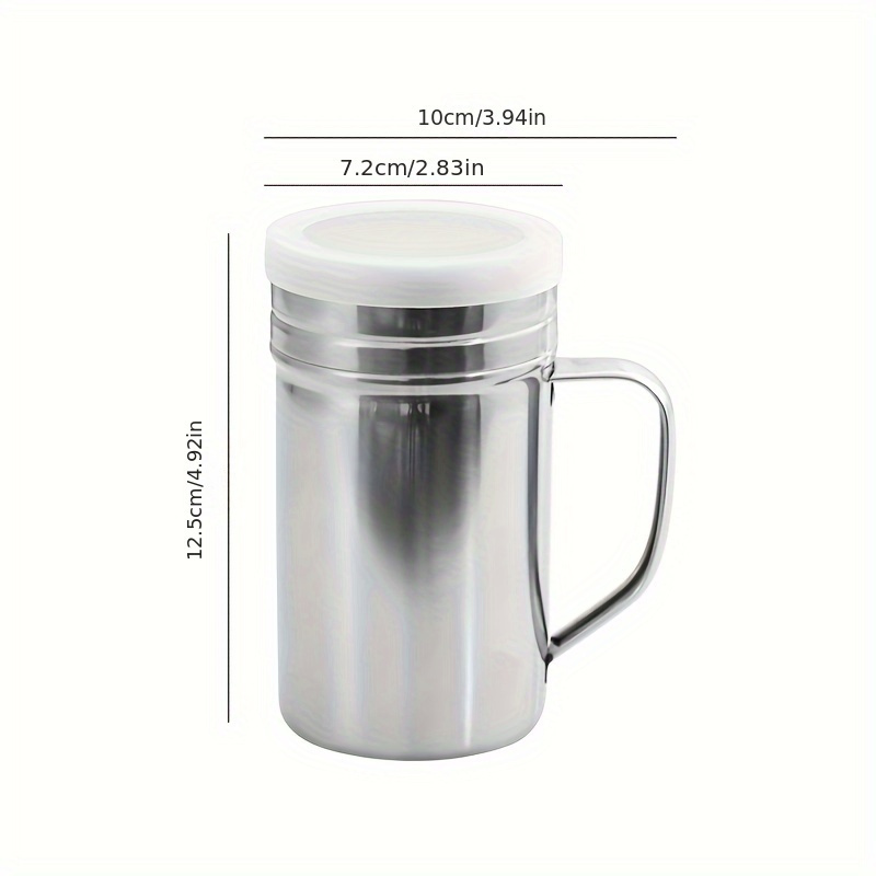 versatile stainless steel powdered sugar   shaker reusable   mesh dispenser for baking and beverages   kitchen essential details 7