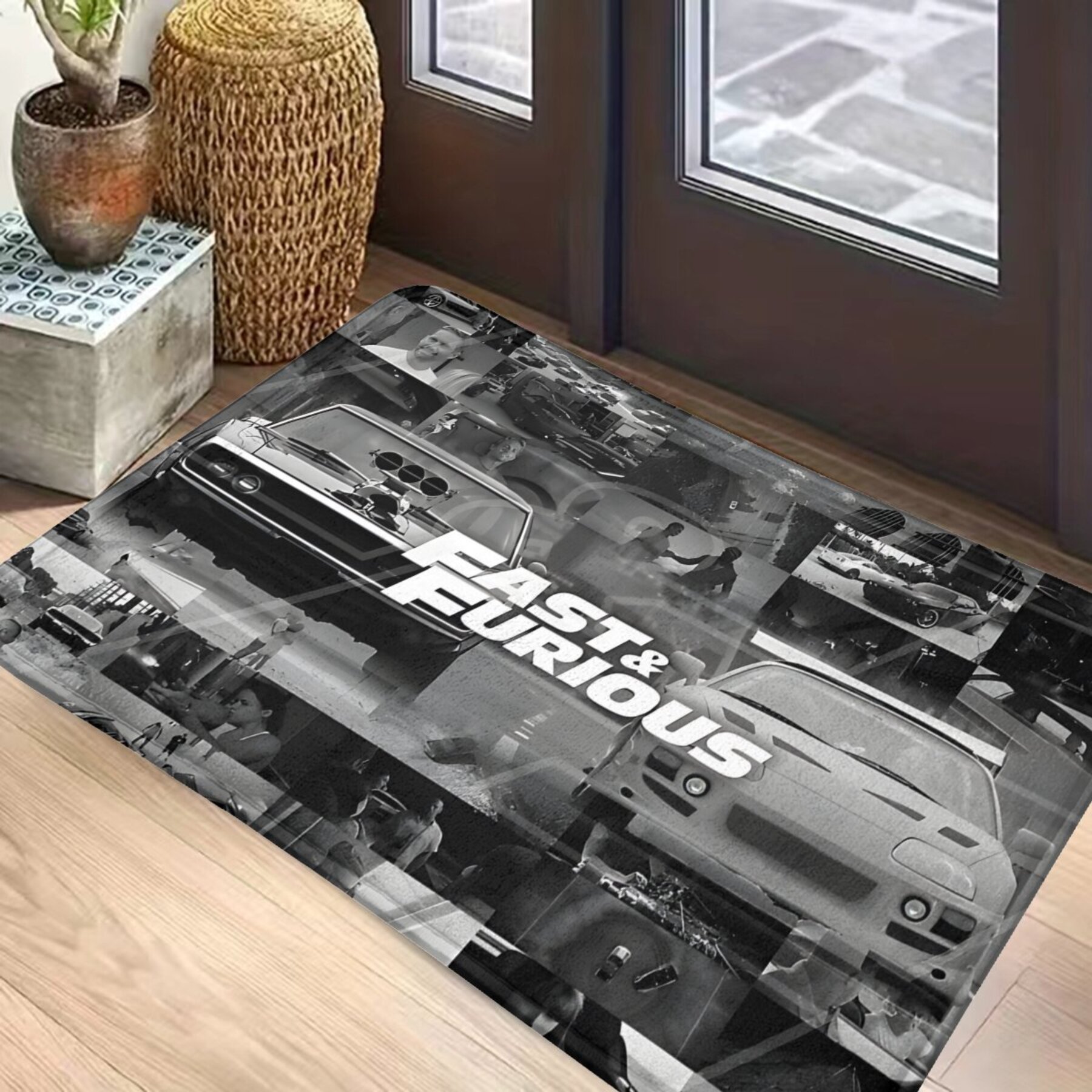 1    movie themed non slip doormat rectangular polyester welcome mat for living room hallway home   machine washable lightweight no sku for area 2 16m or   side 1 8m details 9