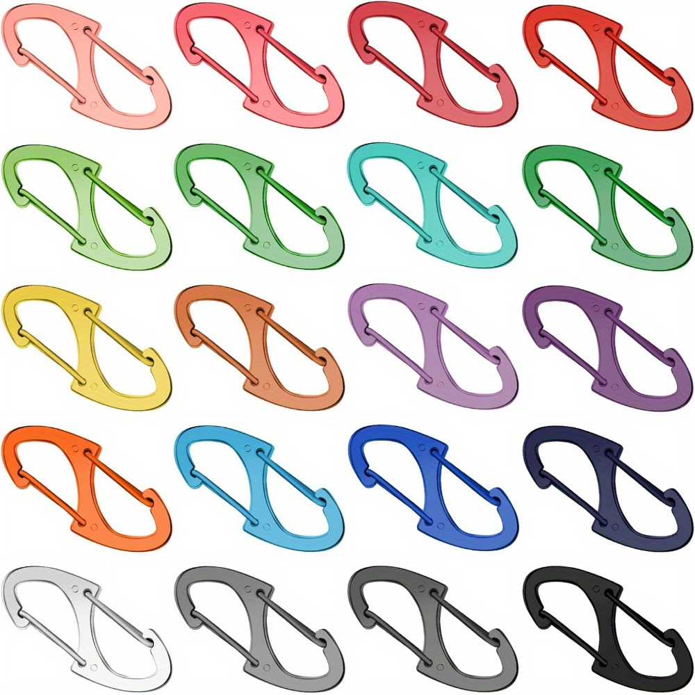 

20 Pcs Zinc Alloy Carabiner 1.6 D-shaped Snap For , Dog Leashes, Camping, , Accessories - Assorted