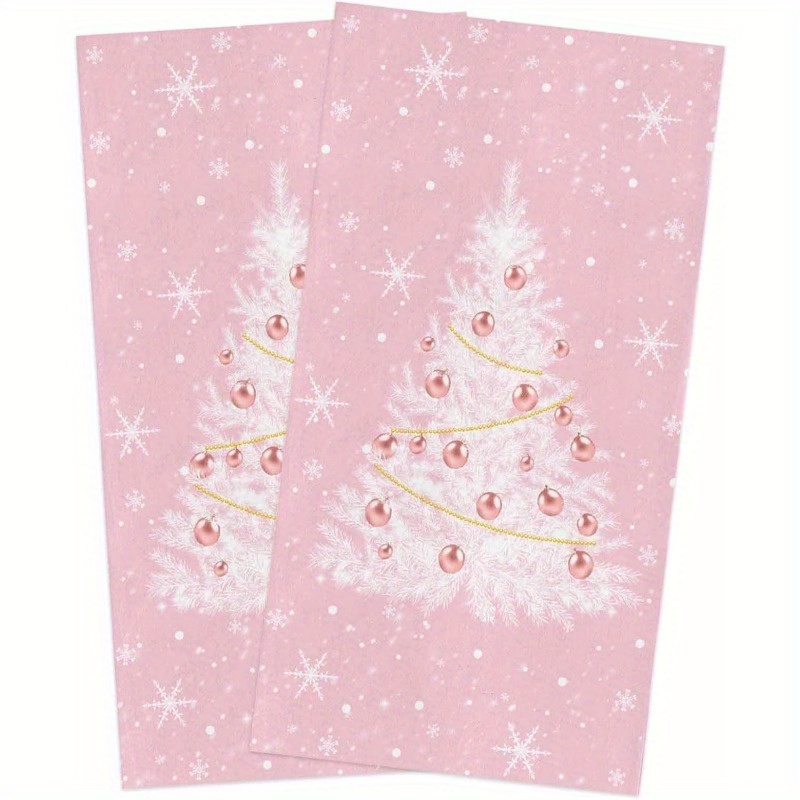 

2pcs Merry Christmas Kitchen Towels - , Absorbent Polyester With & Designs, Holiday Decor & Use