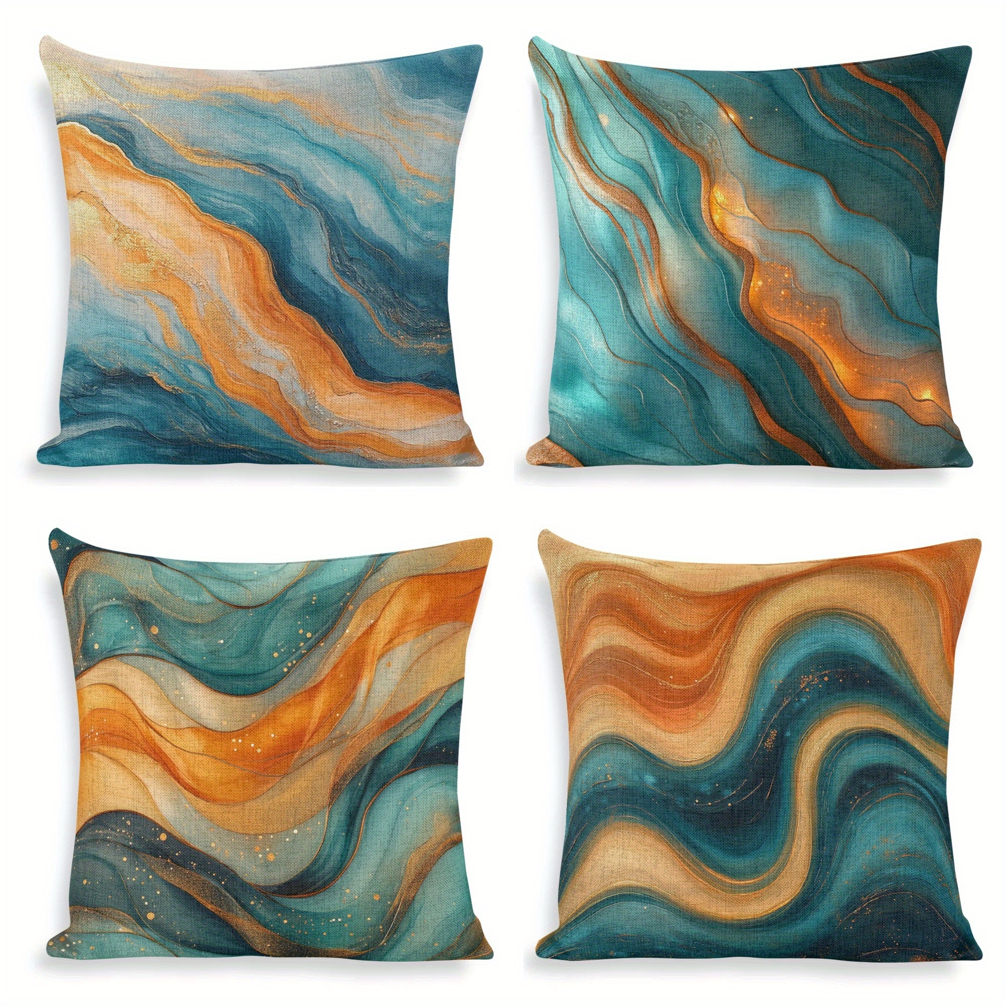 

4- Set 18x18" , & Texture , Double- , Polyester For Sofa Decor, No Or Battery Needed