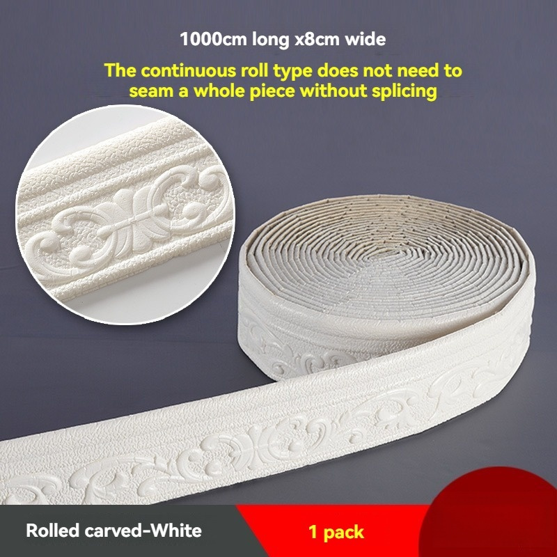 Elegant Wall Sticker, Self-adhesive Foam Molding Trim, 10m X 8cm X 4mm - Durable And Versatile For Home And Workshop Decoration