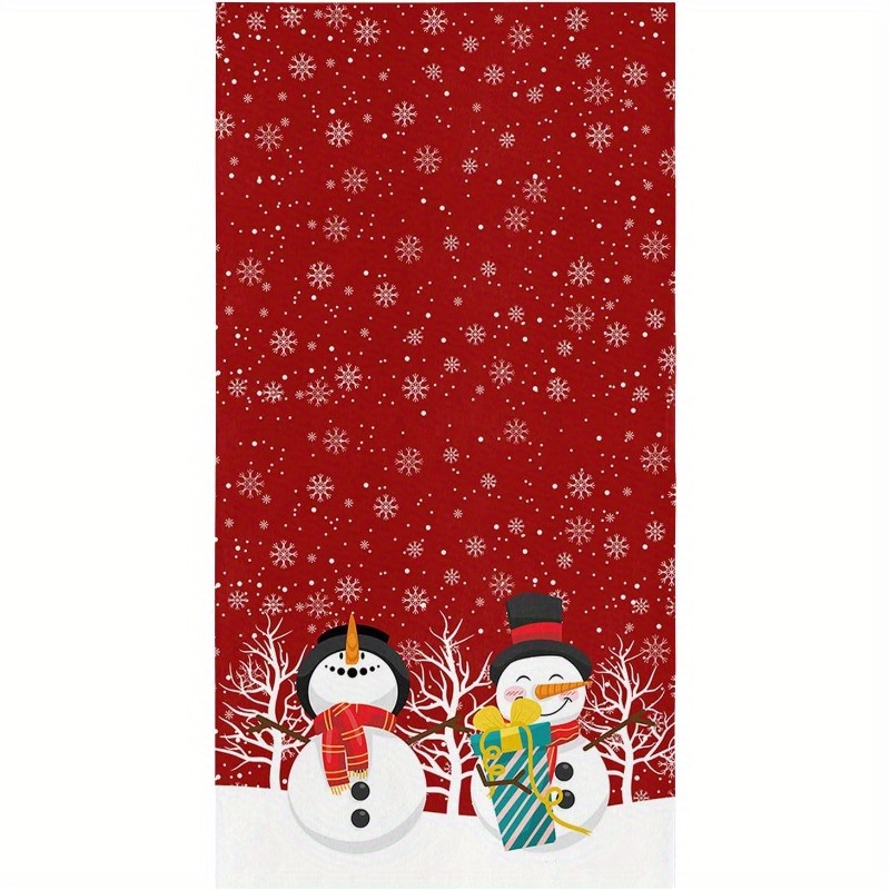 

Jit 1 Set Of 18x26 Inch Christmas Kitchen Towels: Snowman, , Trees, Red Absorbent Hand Towels For Kitchen Drying - Contemporary, Soft, Machine Washable