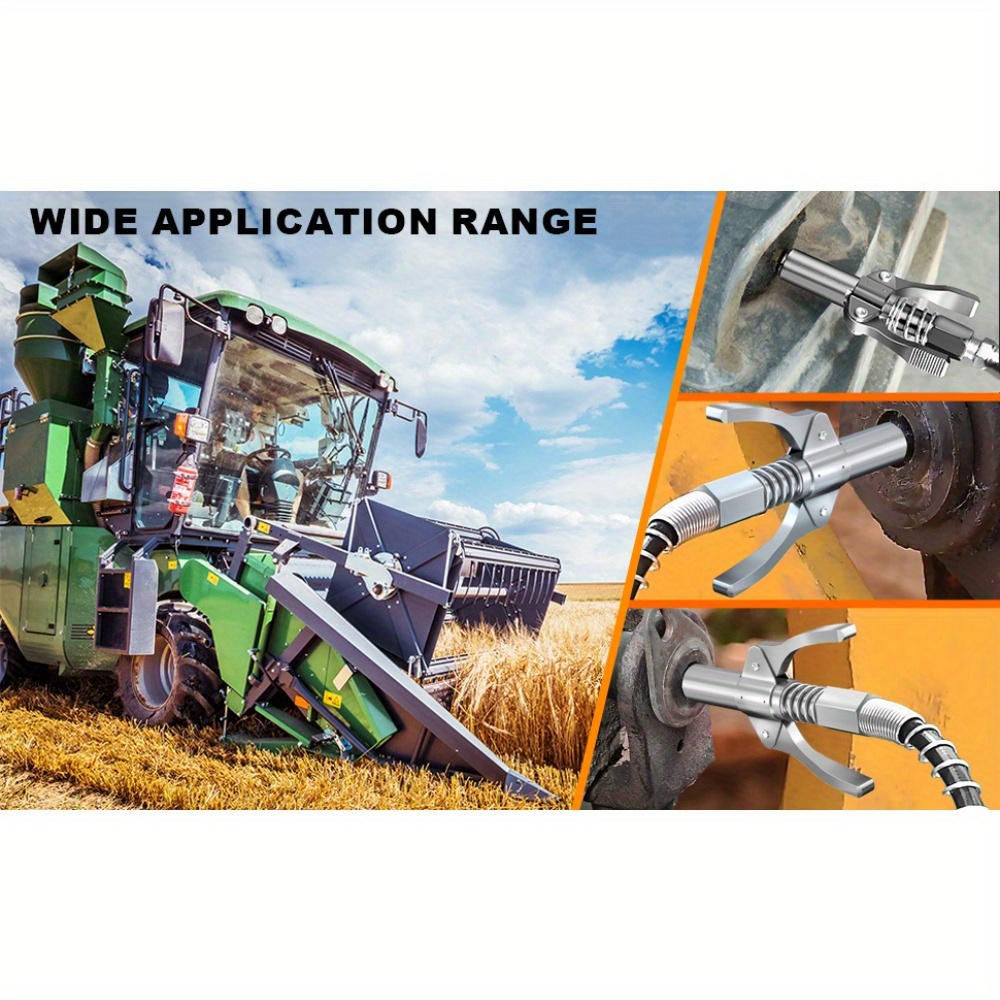 stainless steel grease gun adapter kit high pressure lubricator nozzle connector   non slip design with triple spring mechanism for   force     for all 1 8 npt grease guns details 0