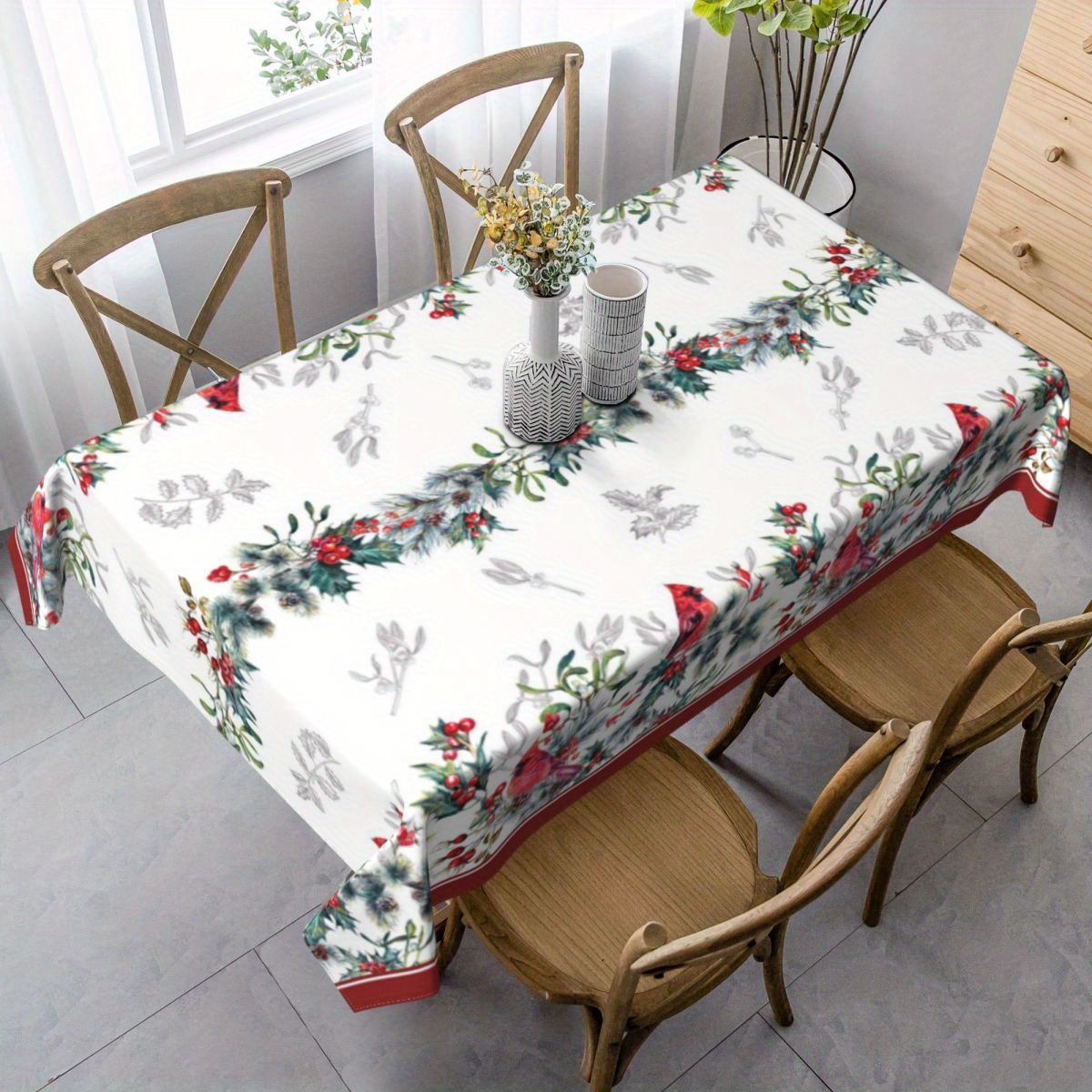 

Christmas Tablecloth - Polyester Dining Decor For Holiday Parties, In Multiple Sizes