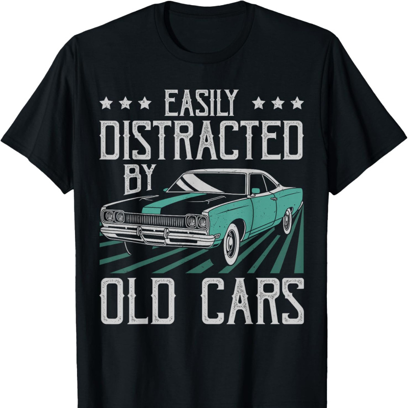 

By Old Cars Classic Men's Short Sleeve Round Neck Tee With Classic Pure Cotton Prints