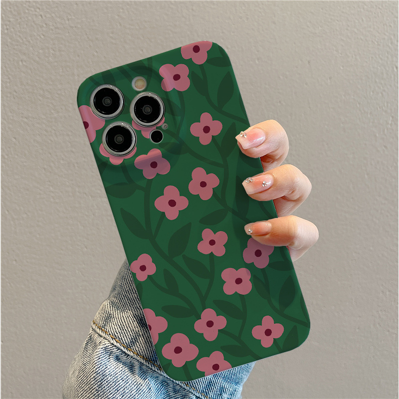 

Coque de Protection Vintage Verte Fleurie Tout- Résistante aux Sismes pour iPhone 11/12/13/14/15/16/PLUS/PRO/, Cadeau pour Hommes et Femmes