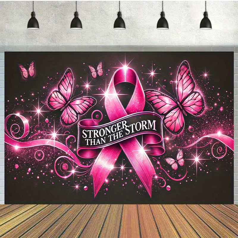 

Hope In " Breast Awareness 7x5ft Polyester Backdrop - Versatile For Birthday, Party Decor & Photo Shoots, No Power Needed