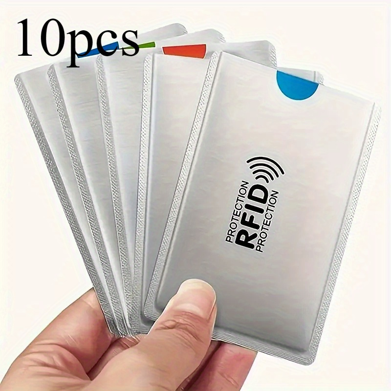 

10pcs Rfid Blocking Aluminum Card Holders With Anti-magnetic Protection For Credit, Id & Business Cards