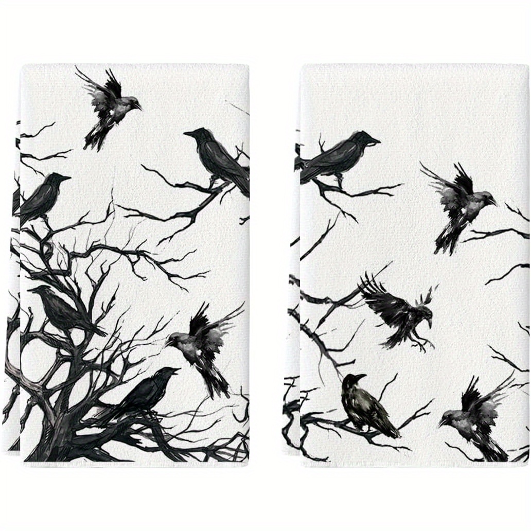 

Halloween Towels - 2pcs, 18x26 , Polyester Dish Cloths Striped For Seasonal Decor