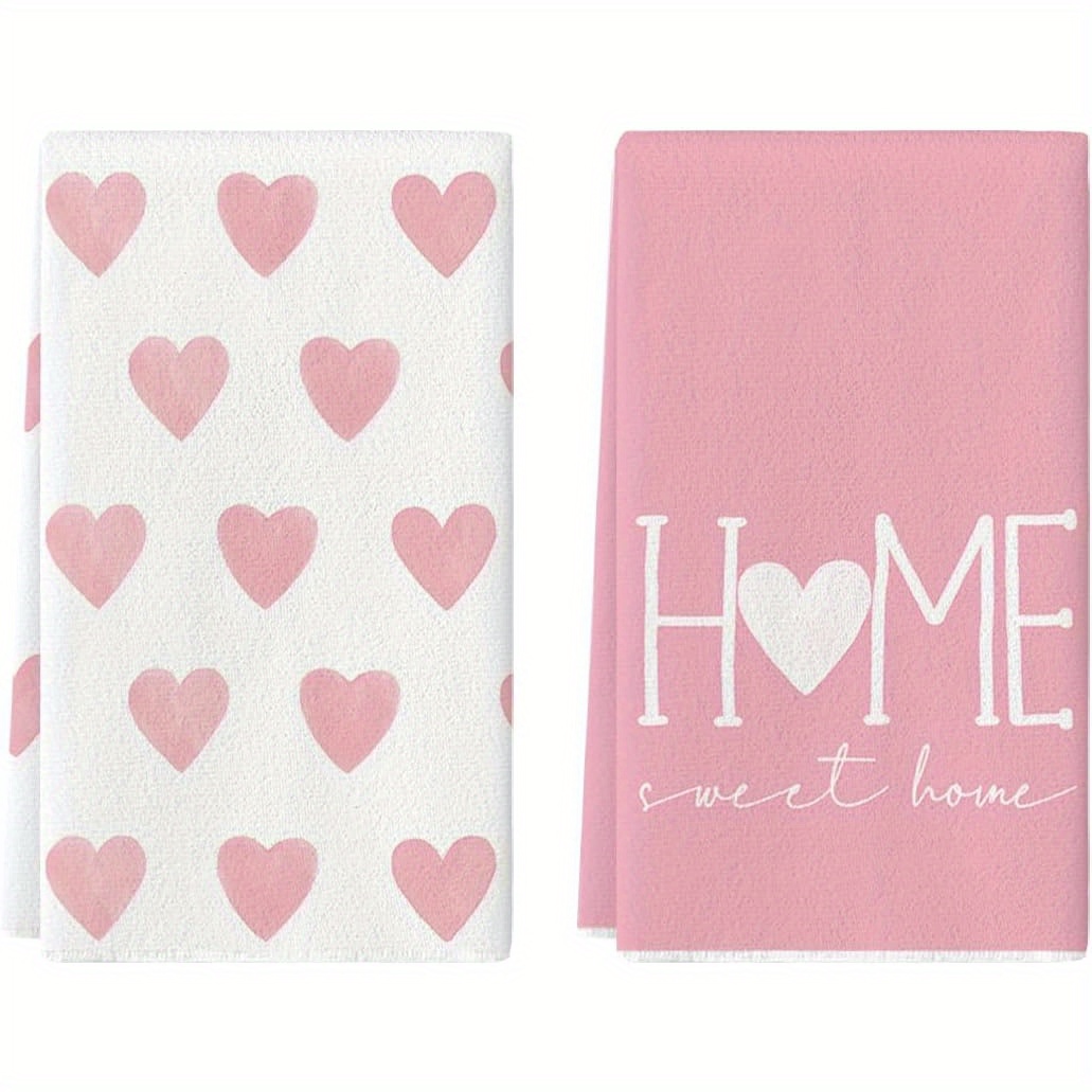 

Set Of 2 Sweet Towels - , , And Polyester Dish Cloths For Day & Decor, , -drying, And -free Cleaning