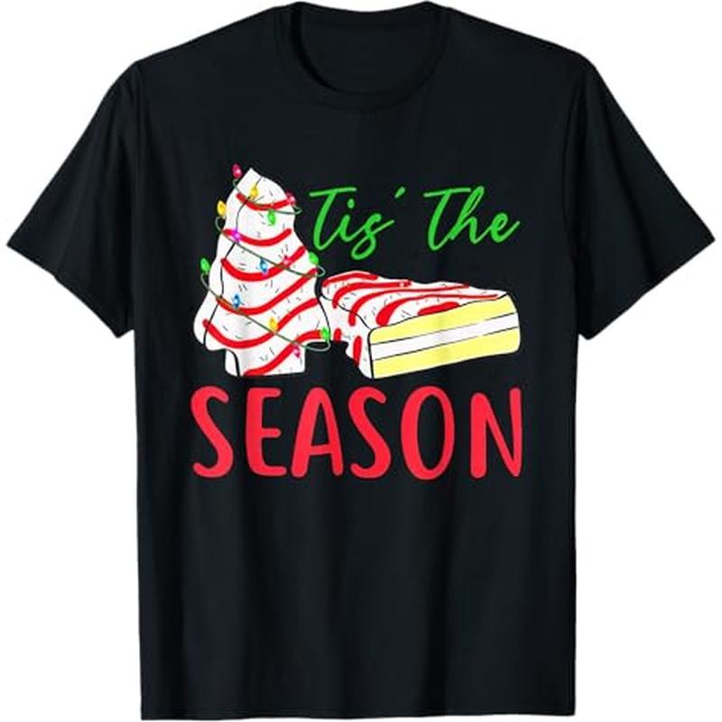 

Little- Christmas Tree Cake Holiday T-shirt, 100% Cotton, Gifts For Men Dad Husband , S-xxxl, Black