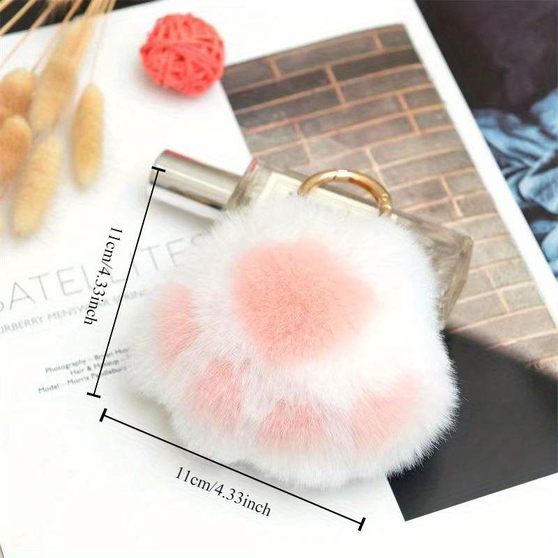 

Rabbit Fur Cat Paw Keychain - Bag For Women