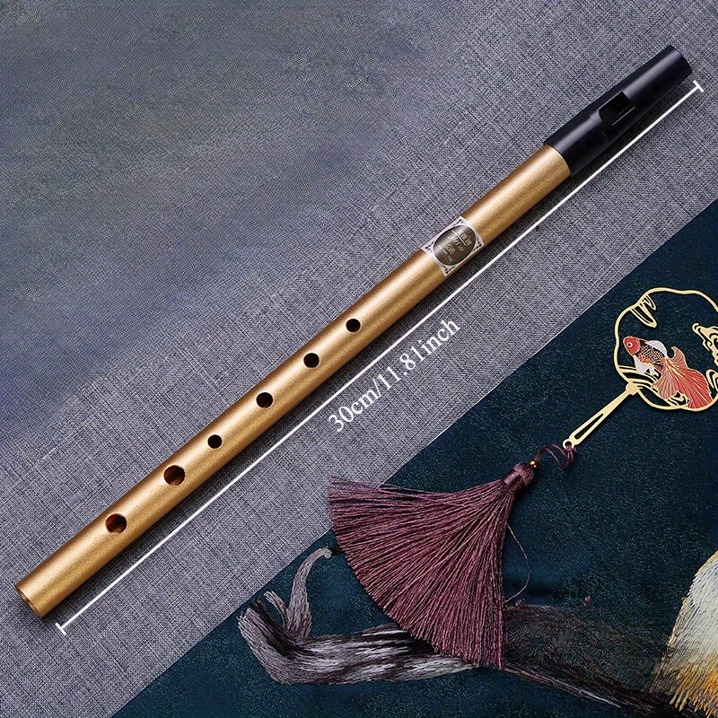 初心者向けの ムアルミニウム合金製竹笛c＆d ゴールデンまたはブラック