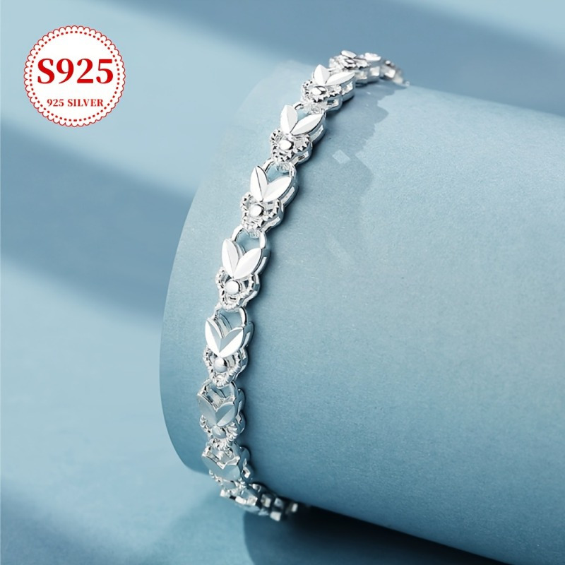 

925 Sterling Silver Bracelet, With Patterns And , Is Suitable For And Party Accessories, Making It For Women